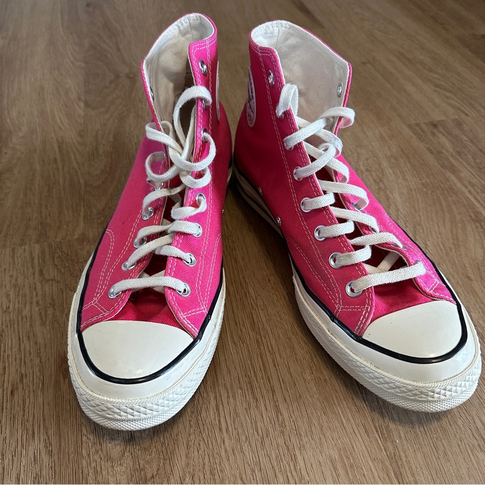 Converse Chuck Taylor High Top Hot Pink Canvas Sneakers Size 12 Barbiecore - Picture 3 of 13